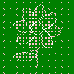 green dithered flower logo